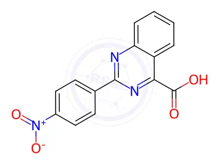 Chemical structure of 2-(4-nitrophenyl)quinazoline-4-carboxylic acid