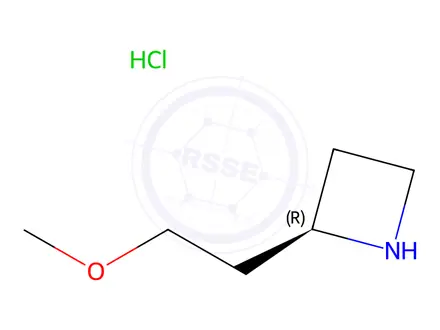 Chemical structure of Azetidine, 2-(2-methoxyethyl)-, hydrochloride (1:1), (2R)-