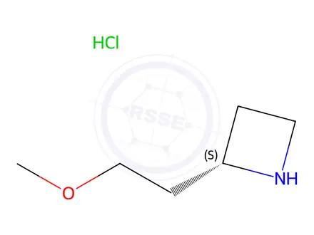 Chemical structure of Azetidine, 2-(2-methoxyethyl)-, hydrochloride (1:1), (2S)-