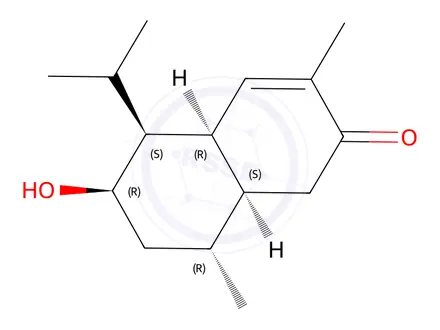 Chemical structure of 8β-Hydroxycadin-4-en-3-one