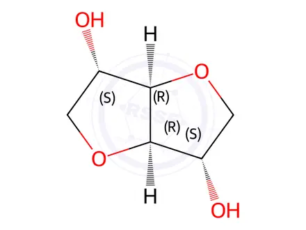 Chemical structure of (3S,3aR,6S,6aR)-hexahydrofuro[3,2-b]furan-3,6-diol