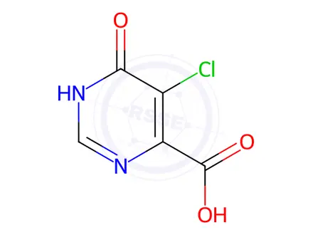 Chemical structure of 5-Chloro-1,6-dihydro-6-oxo-4-pyrimidinecarboxylic acid