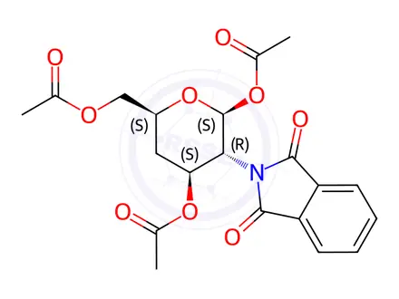 Chemical structure of Acetyl 2-Deoxy-2-phthalimido-4-deoxy-3,6-di-O-acetyl-β-D-glucopyranoside