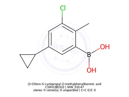 Chemical structure of (3-Chloro-5-cyclopropyl-2-methylphenyl)boronic acid