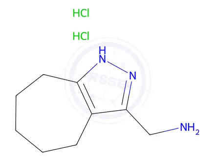 Chemical structure of (1,4,5,6,7,8-hexahydrocyclohepta[c]pyrazol-3-yl)methanamine dihydrochloride
