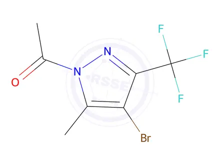 Chemical structure of 1-ACETYL-4-BROMO-3(5)-TRIFLUOROMETHYL-5(3)-(METHYL)PYRAZOLE