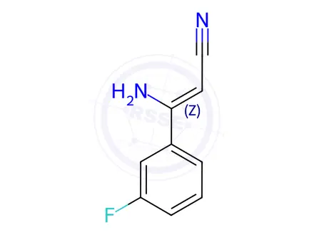 Chemical structure of 2-Propenenitrile, 3-amino-3-(3-fluorophenyl)-