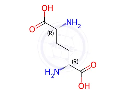 Chemical structure of (5R,2R)-2,5-Diaminoadipic acid 2HCl