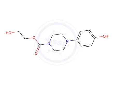 Chemical structure of 2-hydroxyethyl 4-(4-hydroxyphenyl)piperazine-1-carboxylate