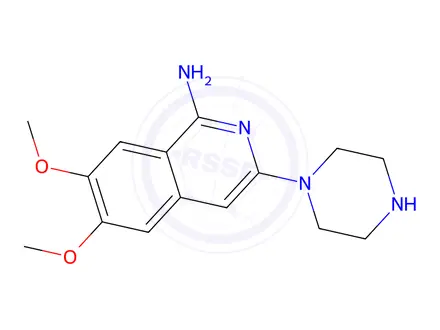 Chemical structure of 6,7-Dimethoxy-3-(piperazin-1-yl)isoquinolin-1-amine