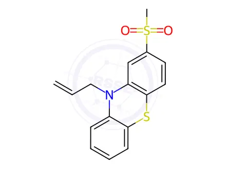 Chemical structure of N-(2-Propenyl)-2-methylsulfonyl-10H-phenothiazine
