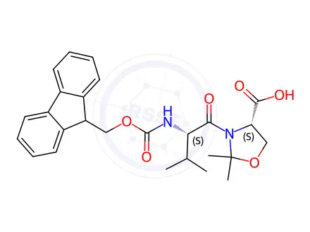 Chemical structure of Fmoc-Val-Ser[Psi(Me,Me)Pro]-OH