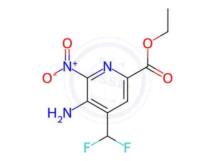 Chemical structure of Ethyl 3-amino-4-(difluoromethyl)-2-nitropyridine-6-carboxylate