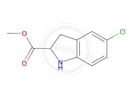 Chemical structure of Methyl 5-chloro-2,3-dihydro-1H-indole-2-carboxylate