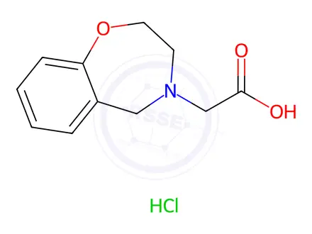 Chemical structure of 2,3-Dihydro-1,4-benzoxazepin-4(5H)-ylacetic acid hydrochloride