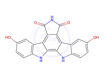 Chemical structure of 12,13-Dihydro-3,9-dihydroxy-5H-Indolo[2,3-a]pyrrolo[3,4-c]carbazole-5,7(6H)-dione
