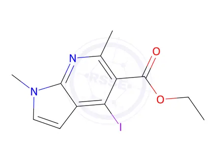 Chemical structure of Ethyl 4-iodo-1,6-dimethyl-1H-pyrrolo[2,3-b]pyridine-5-carboxylate