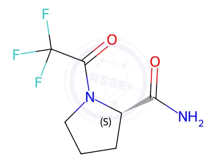 Chemical structure of 2-Pyrrolidinecarboxamide, 1-(trifluoroacetyl)-, (2S)-(9CI)
