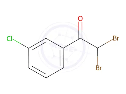 Chemical structure of 2,2-Dibromo-1-(3-chlorophenyl)ethanone