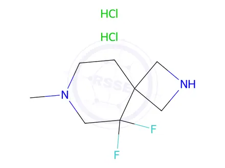 Chemical structure of 5,5-Difluoro-7-methyl-2,7-diazaspiro[3.5]Nonane dihydrochloride