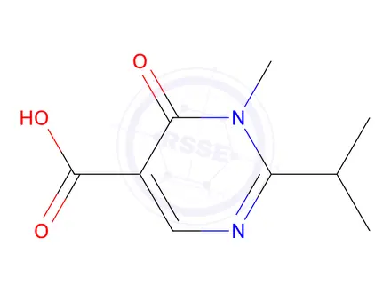 Chemical structure of 2-Isopropyl-1-methyl-6-oxo-1,6-dihydropyrimidine-5-carboxylic acid