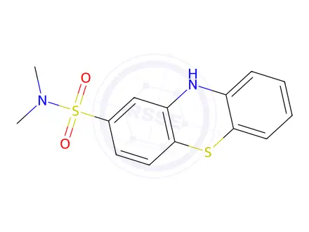 Chemical structure of 2-Dimethyl amino sulfonyl phenthiazine