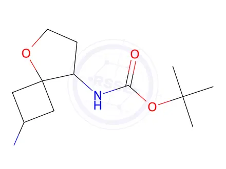 Chemical structure of Tert-butyl (2-amino-5-oxaspiro[3.4]Octan-8-yl)carbamate
