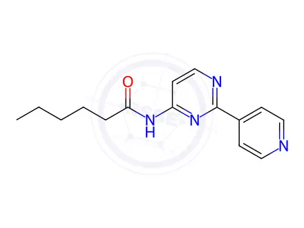 Chemical structure of N-(2-(Pyridin-4-yl)pyrimidin-4-yl)hexanamide