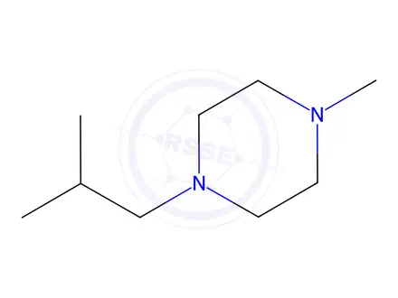 Chemical structure of Piperazine, 1-methyl-4-(2-methylpropyl)-(9CI)
