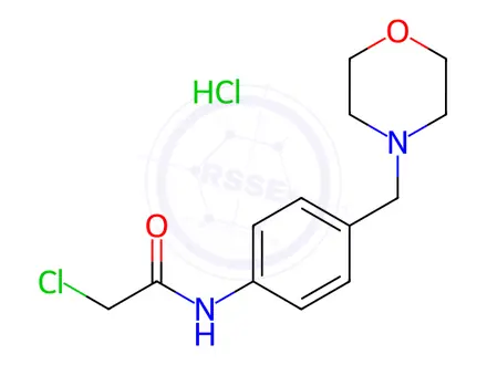 Chemical structure of 2-chloro-N-[4-(morpholin-4-ylmethyl)phenyl]acetamide hydrochloride
