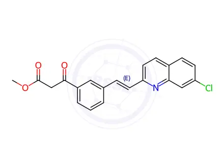 Chemical structure of methyl (E)-3-(3-(2-(7-chloroquinolin-2-yl)vinyl)phenyl)-3-oxopropanoate