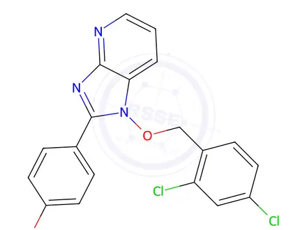 Chemical structure of 1-[(2,4-Dichlorophenyl)methoxy]-2-(4-methoxyphenyl)-1H-imidazo[4,5-b]pyridine
