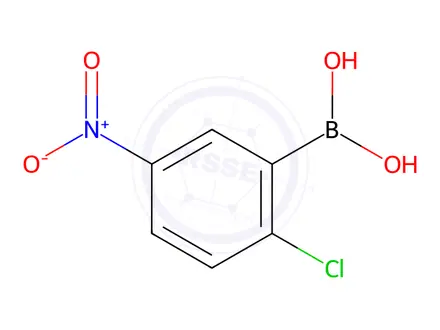 Chemical structure of 2-Chloro-5-nitrophenylboronic acid
