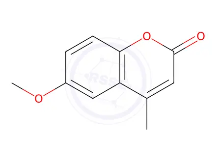 Chemical structure of 6-Methoxy-4-Methylcoumarin