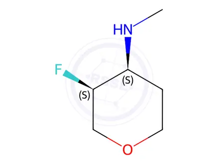 Chemical structure of (3S,4S)-3-fluoro-N-methyltetrahydro-2H-pyran-4-amine