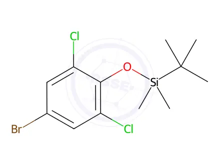 Chemical structure of 4-Bromo-O-(t-butyldimethylsilyl)-2,6-dichlorophenol