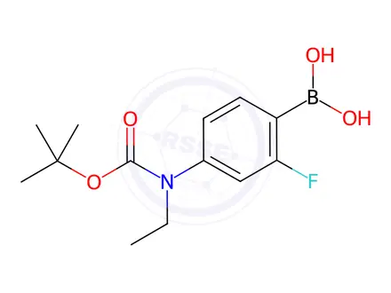 Chemical structure of 4-(N-BOC-N-Ethylamino)-2-fluorophenylboronic acid