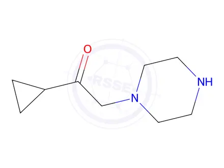 Chemical structure of 1-Cyclopropyl-2-(piperazin-1-yl)ethan-1-one
