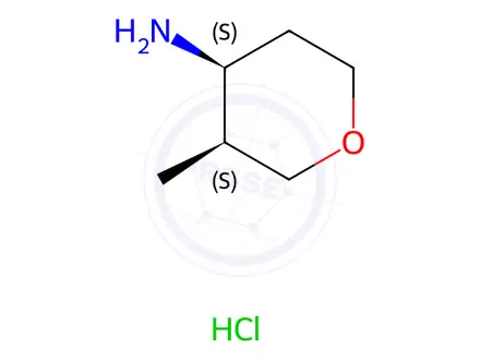 Chemical structure of (3S,4S)-3-Methyltetrahydropyran-4-amine hydrochloride