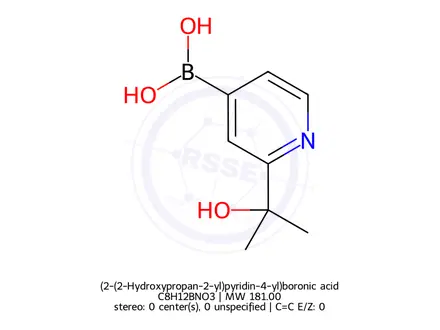 Chemical structure of (2-(2-Hydroxypropan-2-yl)pyridin-4-yl)boronic acid