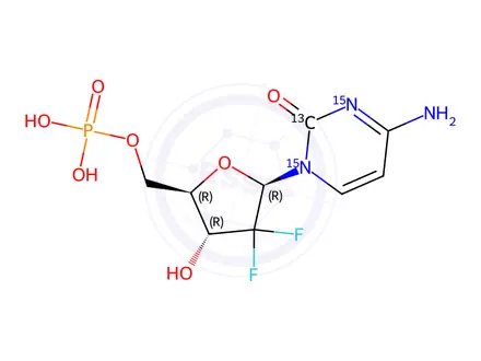 Chemical structure of Gemcitabine Monophosphate-13C,15N2