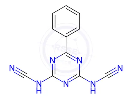 Chemical structure of N,N'-(6-Phenyl-1,3,5-triazine-2,4-diyl)dicyanamide