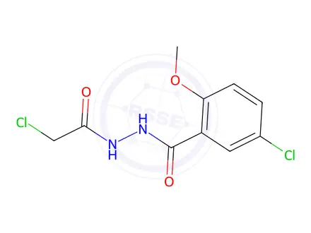 Chemical structure of 5-Chloro-N'-(2-Chloroacetyl)-2-Methoxybenzohydrazide