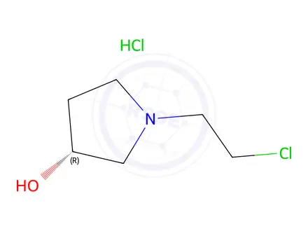 Chemical structure of (3R)-1-(2-chloroethyl)pyrrolidin-3-ol hydrochloride