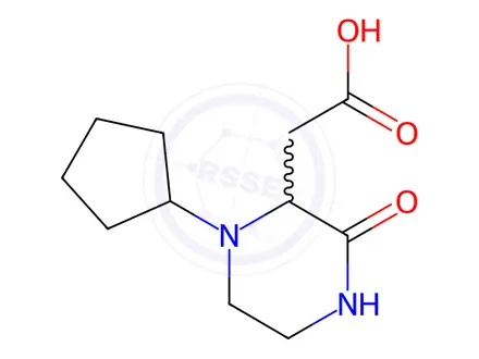 Chemical structure of 2-(1-Cyclopentyl-3-oxopiperazin-2-yl)acetic acid