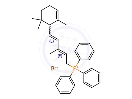 Chemical structure of [(2E,4E)-3-Methyl-5-(2,6,6-trimethyl-1-cyclohexen-1-yl)-2,4-pentadien-1-yl]triphenyl-phosphonium Bromide