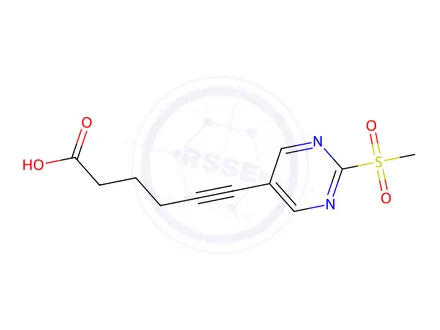 Chemical structure of 5-Hexynoic acid, 6-[2-(methylsulfonyl)-5-pyrimidinyl]-