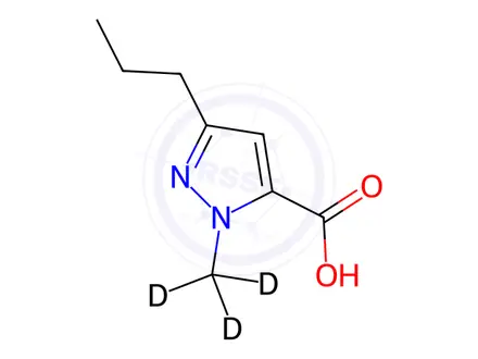 Chemical structure of 1-Methyl-3-propyl-1H-pyrazole-5-carboxylic Acid-d3