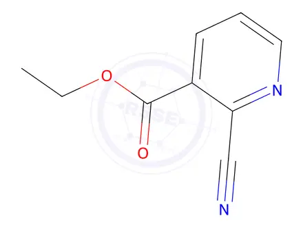Chemical structure of ethyl 2-cyanonicotinate
