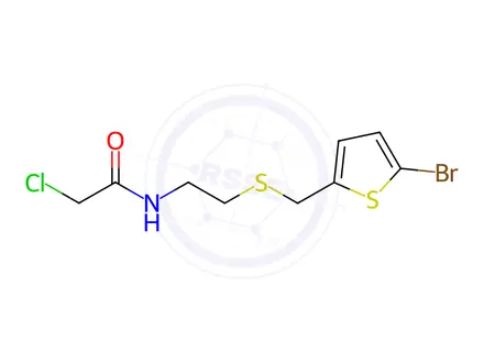 Chemical structure of n-(2-(((5-Bromothiophen-2-yl)methyl)thio)ethyl)-2-chloroacetamide